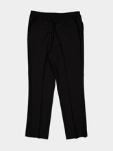 Ami Paris Black Elasticated-Waist Wool Trousers
