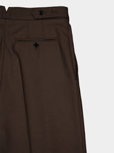 Ami Paris Wide Fit Dark Coffee Wool Trousers