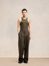 Ami Paris Wide Fit Dark Coffee Wool Trousers