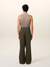 Ami Paris Olive Green Wool Sailor Trousers