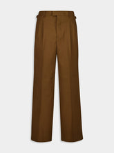 Ami Paris Hazelnut Brown Wool Tabs Wide Trousers
