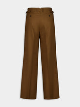 Ami Paris Hazelnut Brown Wool Tabs Wide Trousers
