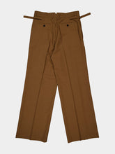 Ami Paris Hazelnut Brown Wool Tabs Wide Trousers