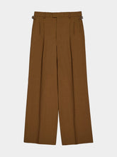 Ami Paris Hazelnut Brown Wool Tabs Wide Trousers