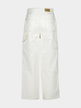 Ami Paris White Cream Cotton Worker Trousers