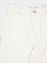 Ami Paris White Cream Cotton Worker Trousers
