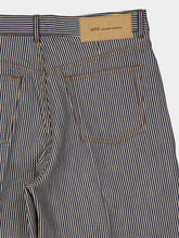 Ami Paris Indigo and Ecru Striped Baggy-Fit Cotton Jeans