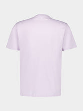 Ami Paris Lilac Cotton T-Shirt with Heart Embroidery