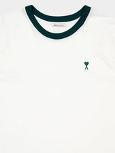 Ami Paris White and Green Ami De Coeur Cotton T-Shirt