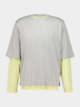 Ami Paris Grey Double-Sleeve Ami De Coeur T-Shirt
