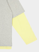 Ami Paris Grey Double-Sleeve Ami De Coeur T-Shirt