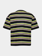 Marni Black Multicolour Striped Cotton T-Shirt