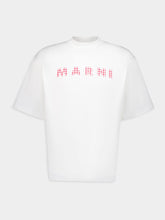 Marni White T-shirt with Checked Marni Logo