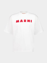 Marni White Cotton T-shirt With Mohair Patches