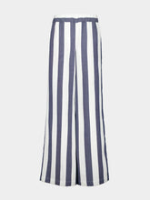 Paula Hydrilla Navy Hand-Woven Striped Pants