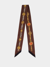 Versace Brown Printed Silk Twill Ribbon