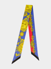 Versace Blue and Gold Sun Print Silk Bandeau