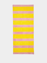 Les Ottomans Striped Block Print Yellow Tablecloth