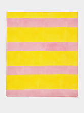 Les Ottomans Striped Block Print Yellow Tablecloth
