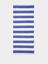 Les Ottomans Striped Block Print Blue Tablecloth