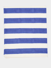 Les Ottomans Striped Block Print Blue Tablecloth
