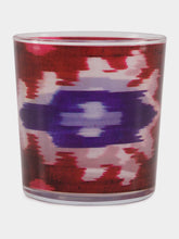 Les Ottomans Ikat Blue and Red Glass