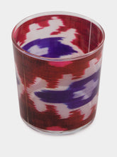Les Ottomans Ikat Blue and Red Glass