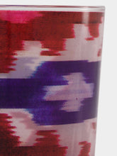 Les Ottomans Ikat Blue and Red Glass