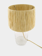Madam Stoltz Raffia Shade Glass Table Lamp