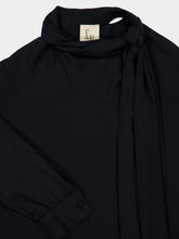 Paula Irys Black Wrap Dress with Collar Tie