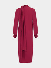 Paula Irys Cabernet Wrap Dress with Collar Tie