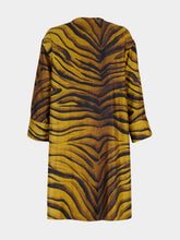 Paula Isla Tigerstripes Printed Silk Twill Button-Up Dress