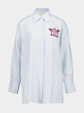 Isoetes Linen Striped Shirt with Embroidery