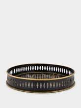 Les Ottomans Handpainted Bamboo Iron Tray 26cm