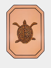 Les Ottomans Handpainted Turtle Dusty Pink Iron Tray