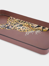 Les Ottomans Handpainted Left Leopard Tray