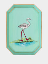Les Ottomans Hand-paited Flamingo Iron Tray