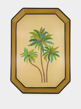 Les Ottomans Handpainted Palm Trees Gold Tray