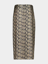 Paula Ivy Snakeskin Wrap Skirt in Printed Silk Twill