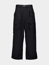 Y-3 Black Refined Wool Cargo Tracksuit Trousers