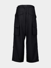 Y-3 Black Refined Wool Cargo Tracksuit Trousers