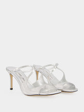 Jimmy Choo Anise 75 Silver Leather Mules