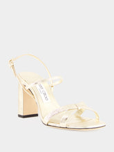Jimmy Choo Platinum Elsy 85 Metallic Sandals