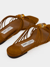 Jimmy Choo Tan Lova Mule Flat Suede Sandals