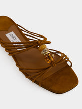 Jimmy Choo Tan Lova Mule Flat Suede Sandals