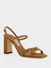 Jimmy Choo Elsy Block Heel 85 Toffee Suede Sandals