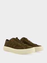 Tom Ford Khaki and Cream Suede Lace-Up Sneakers