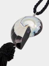 Julietta Black Nautilus Shell Tassel Necklace