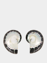 Julietta Black Nautilus Shell Clip-On Earrings