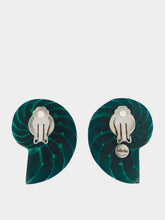 Julietta Green Nautilus Shell Clip-On Earrings